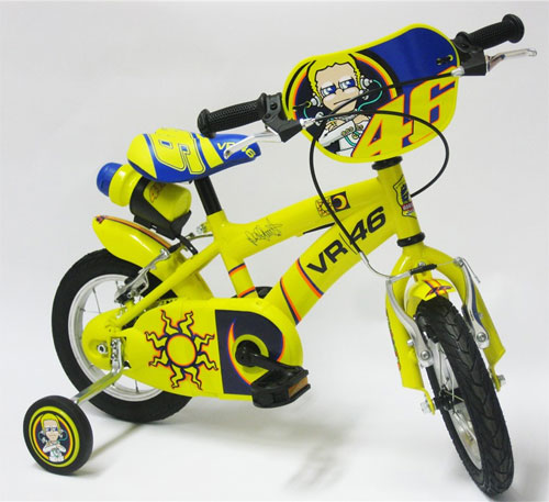 Kids Valentino Rossi VR46 bicycle in yellow - 12" wheel